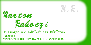 marton rakoczi business card